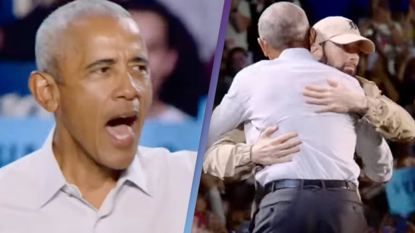 Barack Obama étonne en rappant sur scène avec Eminem lors d’un rassemblement – Un moment inoubliable!