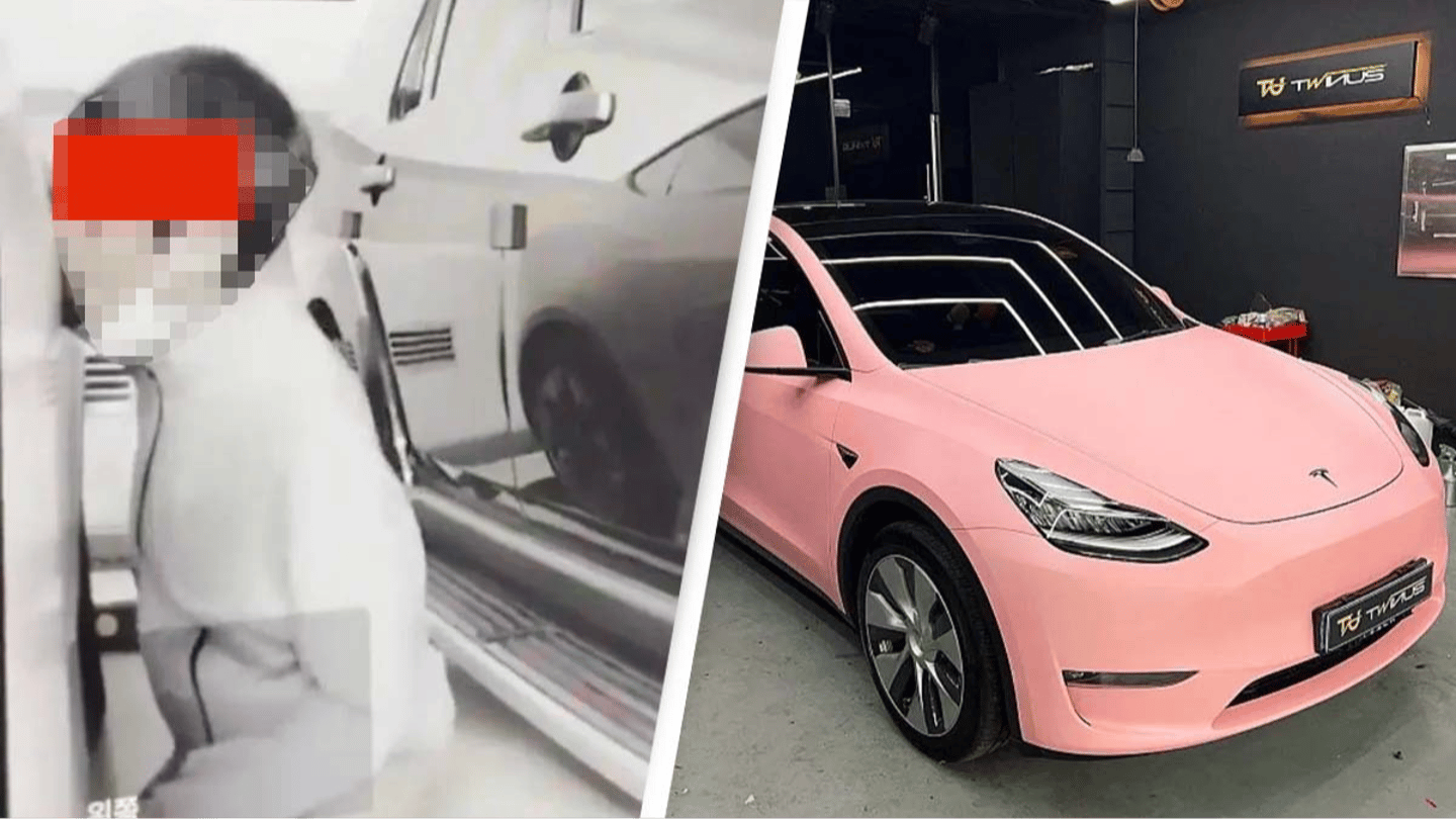 Couple shocked after discovering man having sex with their pink Tesla for three hours - Vimarsana News